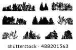 set of tree silhouette isolated ... | Shutterstock . vector #488201563