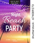 Summer Night Beach Party Poster....