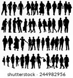 collection of people silhouettes | Shutterstock .eps vector #244982956