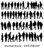 collection of people silhouettes | Shutterstock .eps vector #245258149