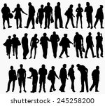 people silhouettes collection | Shutterstock .eps vector #245258200