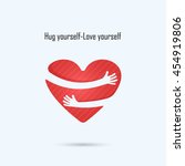 hug yourself logo.love yourself ... | Shutterstock .eps vector #454919806