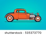 Vector Background With A Hotrod