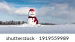 Funny Snowman In Stylish Red...