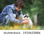 Teen With White Dog Puppy Breed ...