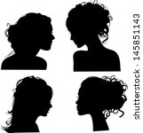 vector silhouettes of girls... | Shutterstock .eps vector #145851143