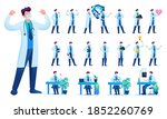 set of man doctor. presentation ... | Shutterstock .eps vector #1852260769