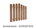 One peace wooden brown Simple fence made of metal. Stainless steel fence parts. Industrial design of galvanized material.