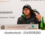 Small photo of PARIS, FRANCE - JUNE 4, 2022: Roland Garros 2022 finalist Coco Guaff of USA during press conference after her loss over Iga Swiatek of Poland at Court Philippe Chatrier in Paris, France