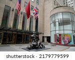 Small photo of NEW YORK CITY - MAY 12, 2022: Christie's main headquarters at Rockefeller Plaza in New York. Christie's is the world's largest art business and a fine arts auction house