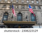 Small photo of NEW YORK - MAY 23, 2023: New York City's new migrant welcome center at the former four-star Roosevelt Hotel in Midtown Manhattan. It opened to accommodate an anticipated influx of asylum seekers