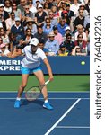 Small photo of NEW YORK - SEPTEMBER 10, 2017: Grand Slam champion Martina Navratilova during Women's Champions Doubles match at US Open 2017 at National Tennis Center in New York