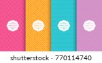 set of cute bright seamless... | Shutterstock .eps vector #770114740