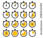 stopwatch timer icons set on... | Shutterstock .eps vector #2083423450