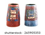 Two Mexican Inca Vase Isolated...