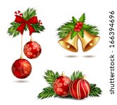 christmas decoration isolated... | Shutterstock .eps vector #166394696