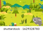 cartoon forest scene with wild... | Shutterstock . vector #1629328783