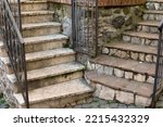 Two Stone Staircases With Metal ...