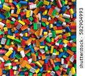 Colored Toy Bricks Background....