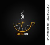 Coffee Cup Clock Time Concept...