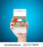 on line store. sale  smart phone | Shutterstock . vector #227177899