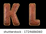Set Of Leather Letters K  L...