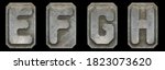 set of capital letters e  f  g  ... | Shutterstock . vector #1823073620