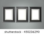 black picture frame on gray... | Shutterstock . vector #450236290