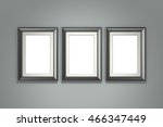 black picture frame on gray... | Shutterstock . vector #466347449