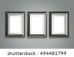 black picture frame on gray... | Shutterstock . vector #494481799