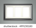black picture frame on gray... | Shutterstock . vector #499150183