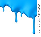 Blue Paint Dripping Isolated...