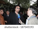 Small photo of SPITAK, ARMENIA - OCTOBER 1: Tony Iommi of Black Sabbath gives interview as he arrives in Spitak, Armenia on October 1, 2009 within the framework of “Armenia Grateful 2 Rock” project.