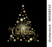 vector golden christmas tree... | Shutterstock .eps vector #485008510