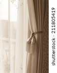 Curtain With Curtain Tieback At ...