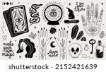 magical doodle witch... | Shutterstock .eps vector #2152421639