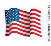 usa flag isolated on white... | Shutterstock .eps vector #498684763