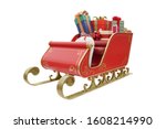 photograph of golden sleigh... | Shutterstock . vector #1608214990