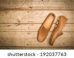Men's Loafer Shoe On Old Wood...