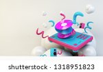 dj turntable abstract... | Shutterstock . vector #1318951823