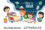 vector illustration of children ... | Shutterstock .eps vector #1375496153