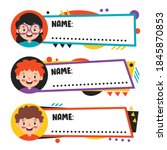 name tags for school children | Shutterstock .eps vector #1845870853