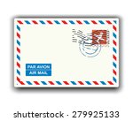 Air Mail With Stamp And...