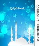 beautiful eid mubarak card... | Shutterstock .eps vector #144045970