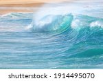 Small photo of turquoise waves at Sandy Beach, Oahu, Hawaii USA