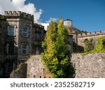 Small photo of Old celtic castle tower walls, Cork City Gaol prison in Ireland. Fortress, citadel background