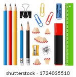 school supplies and office... | Shutterstock .eps vector #1724035510