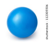 Blue Ball Isolated On A White...