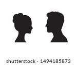 couple faces silhouette. man... | Shutterstock .eps vector #1494185873