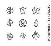 floral icon set. flowers  berry ... | Shutterstock .eps vector #687242260
